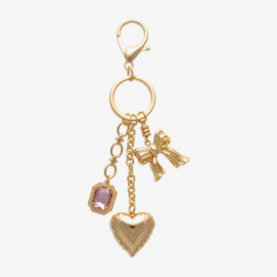 Bijoux Bar Gold Tone Bow Heart Bag Charm