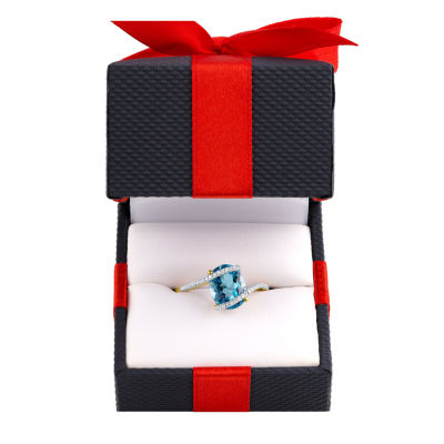 Womens 1/10 CT. T.W. Genuine Blue Topaz 10K Gold Cocktail Ring