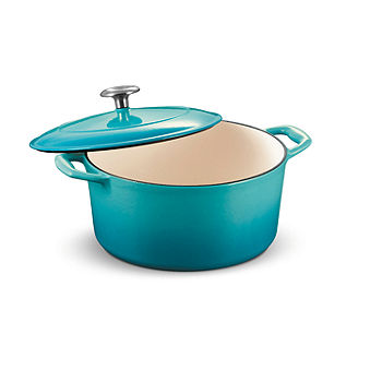 Tramontina 6.5 Qt Enameled Round Cast Iron Dutch Oven, Teal 