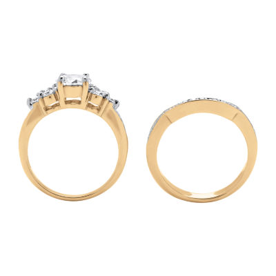 Womens / CT. T.W. White Cubic Zirconia 18K Gold Over Brass Bridal Set