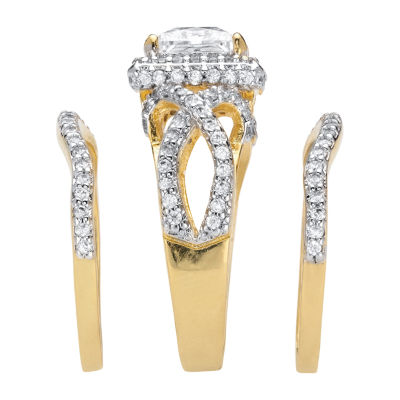 DiamonArt® Womens / CT. T.W. White Cubic Zirconia 14K Gold Over Silver Bridal Set