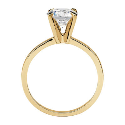 DiamonArt® Womens 2 / CT. T.W. White Cubic Zirconia 14K Gold Over Silver Engagement Ring