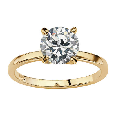 DiamonArt® Womens / CT. T.W. White Cubic Zirconia 14K Gold Over Silver Engagement Ring