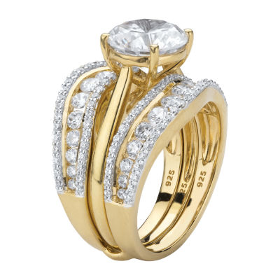 DiamonArt® Womens 4 1/4 CT. T.W. White Cubic Zirconia 18K Gold Over Silver Bridal Set