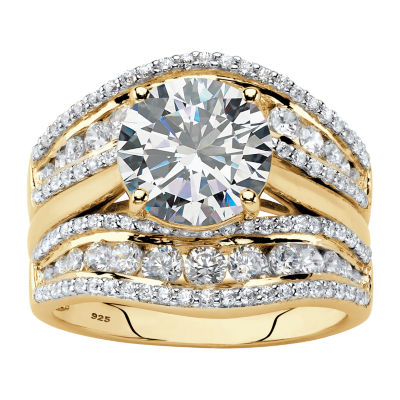 DiamonArt® Womens 4 1/4 CT. T.W. White Cubic Zirconia 18K Gold Over Silver Bridal Set