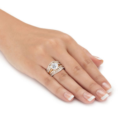 DiamonArt® Womens 4 1/4 CT. T.W. White Cubic Zirconia 18K Gold Over Silver Bridal Set