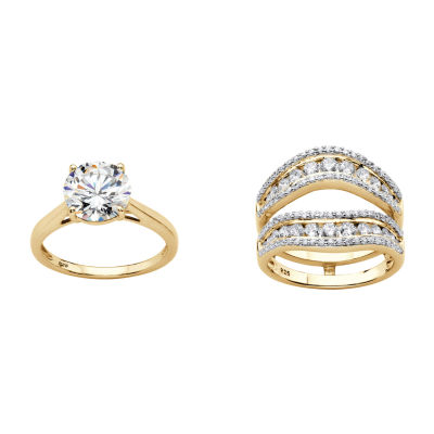 DiamonArt® Womens 4 1/4 CT. T.W. White Cubic Zirconia 18K Gold Over Silver Bridal Set
