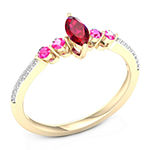 Womens Lead Glass-Filled Red Ruby & Genuine Pink Sapphire 10K Gold Promise Ring