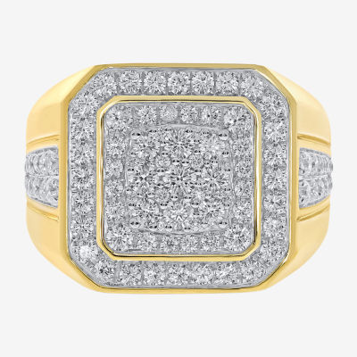 Mens 2 CT. T.W. Natural White Diamond 10K Gold Fashion Ring