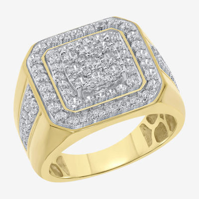 Mens 2 CT. T.W. Natural White Diamond 10K Gold Fashion Ring