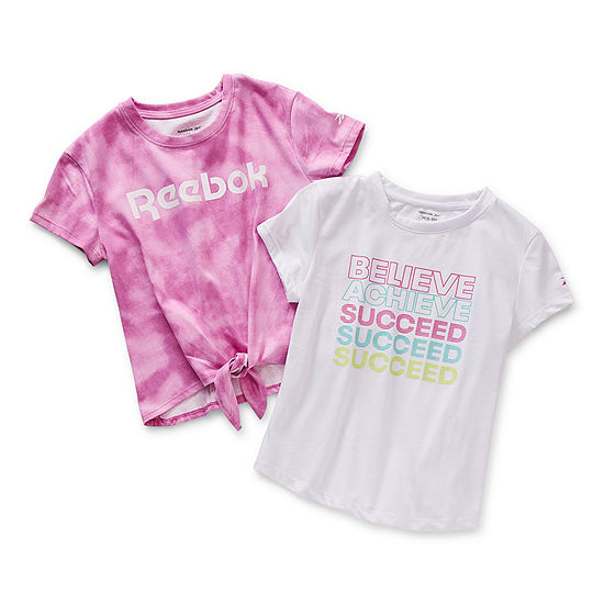 Reebok Big Girls 2-pc. Round Neck Short Sleeve Graphic T-Shirt