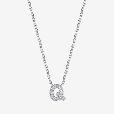 Womens 1/ CT. T.W. Cubic Zirconia Sterling Silver Round Pendant Necklaces
