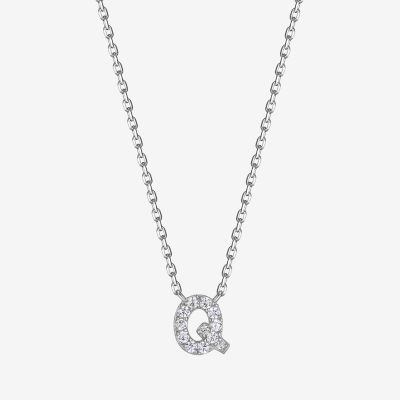 Womens 1/ CT. T.W. Cubic Zirconia Sterling Silver Round Pendant Necklace