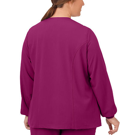 Jockey 2356 Snap Front Womens Plus Scrub Jacket, Xx-large, Purple