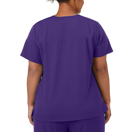 Jockey 2299 Womens Plus V Neck Stretch Fabric Short Sleeve Scrub Top, 3x-large, Purple