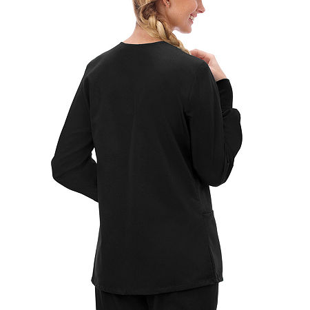 Fundamentals By White Swan 14740 Warm-Up Womens Scrub Jacket, Large, Black