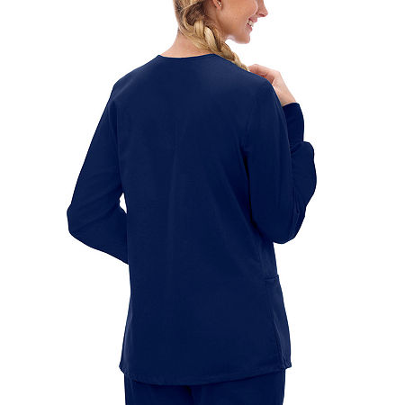 Fundamentals By White Swan 14740 Warm-Up Womens Scrub Jacket, Small, Blue