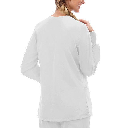 Fundamentals By White Swan 14740 Warm-Up Womens Scrub Jacket, X-small, White