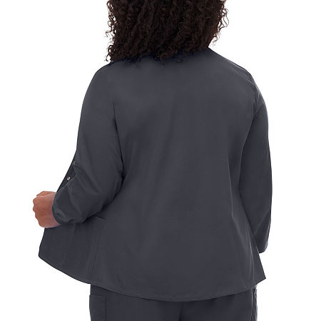 Fundamentals By White Swan 14740 Warm-Up Womens Plus Scrub Jacket, 3x-large, Black