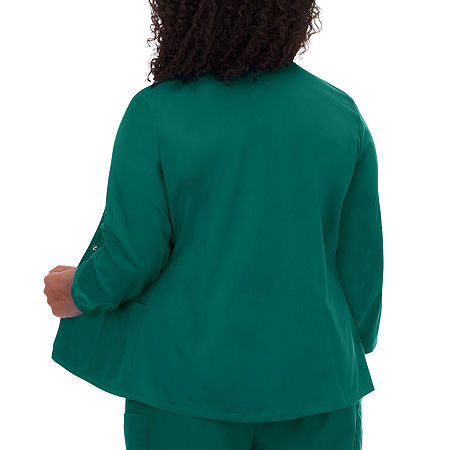 Fundamentals By White Swan 14740 Warm-Up Womens Plus Scrub Jacket, Xx-large, Green