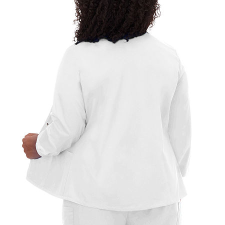 Fundamentals By White Swan 14740 Warm-Up Womens Plus Scrub Jacket, Xx-large, White