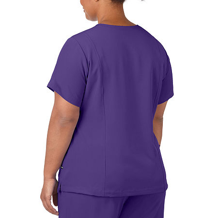 Jockey 2306 Womens Plus V Neck Stretch Fabric Short Sleeve Scrub Top, 3x-large, Purple