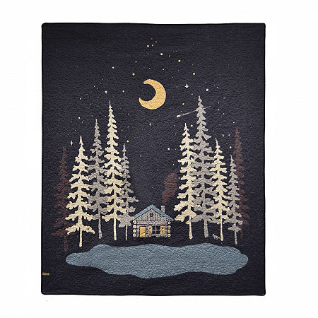 Donna Sharp Moonlit Cabin Extra Weight Throw, One Size, Black