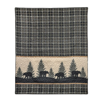 Donna Sharp Bear Walk Plaid Washable Reversible Midweight Throw