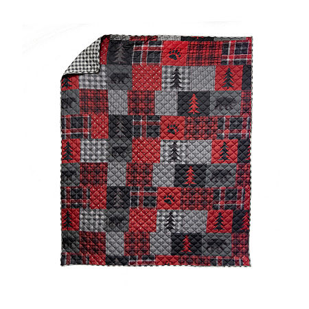 Your Lifestyle By Donna Sharp Red Forest Reversible Lightweight Throw, One Size, Red