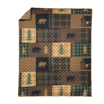 Your Lifestyle By Donna Sharp Brown Bear Cabin Washable Reversible Lightweight Throw