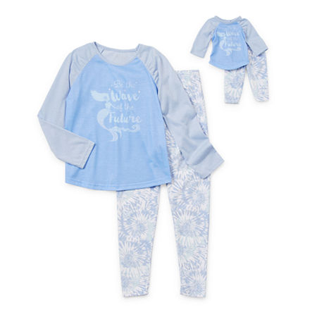 St. Eve Dollie And Me Little & Big Girls 2-pc. Pajama Set, 10 , Blue