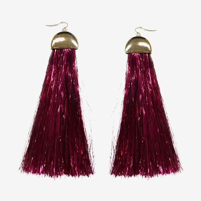 Bijoux Bar Tinsel Fringe Drop Earrings