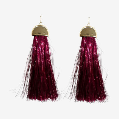 Bijoux Bar Tinsel Fringe Drop Earrings