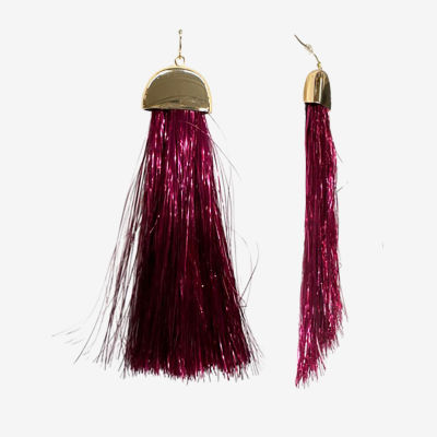 Bijoux Bar Tinsel Fringe Drop Earrings