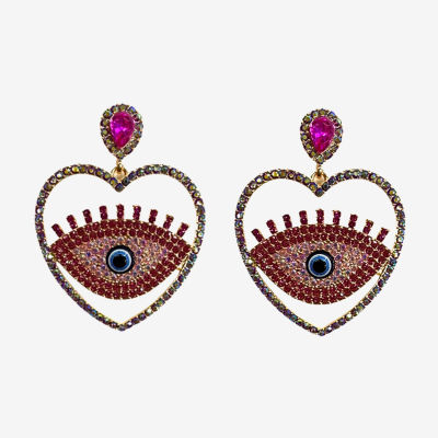 Bijoux Bar Evil Eye Heart Drop Earrings Dulles Town Center