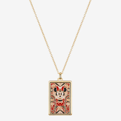 Disney Classics 100 Celebration Pure Silver Over Brass 16 Inch Cable Rectangular Minnie Mouse Pendant Necklace