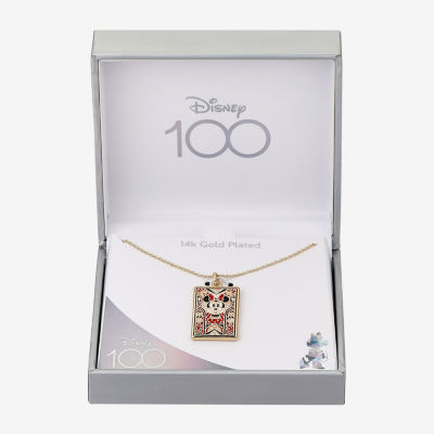 Disney Classics 100 Celebration Pure Silver Over Brass 16 Inch Cable Rectangular Minnie Mouse Pendant Necklace