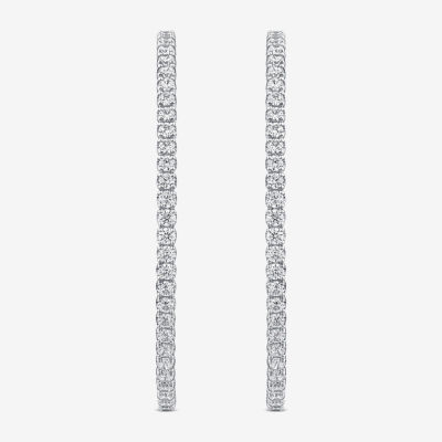 (G / SI1-SI2) 5 CT. T.W. Lab Grown White Diamond 10K and 14K  Gold 56.4mm Hoop Earrings