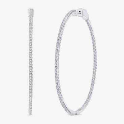 FINE JEWELRY (G / SI1-SI2) 2 CT. T.W. Lab Grown White Diamond 10K and 14K  Gold 56.1mm Hoop Earrings | Plaza Del Caribe