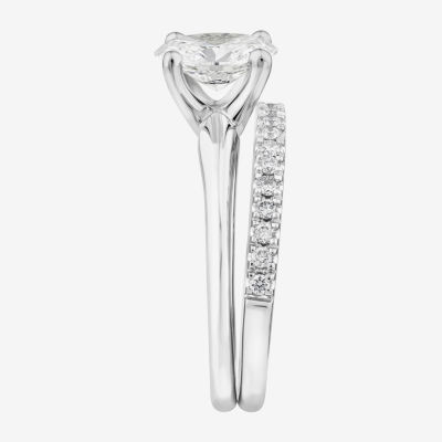 Certified (H / SI2) 1 1/4 CT. T.W. Oval Lab-Grown Diamond Solitaire Bridal Set in 10K or 14K Gold