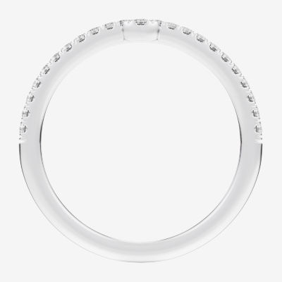 (G-H / Si1-Si2) Womens 1/6 CT. T.W. Lab Grown White Diamond 14K White Gold Wedding Band
