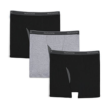 Hanes Premium Men's Xtemp Long Leg Boxer Briefs 3pk - Black/gray