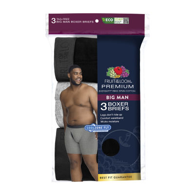 Fruit of the Loom Crafted Comfort Mens 3 Pack Boxer Briefs