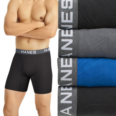 Hanes Ultimate Comfort Flex Fit Ultra Soft Mens 4 Pack Boxer Briefs