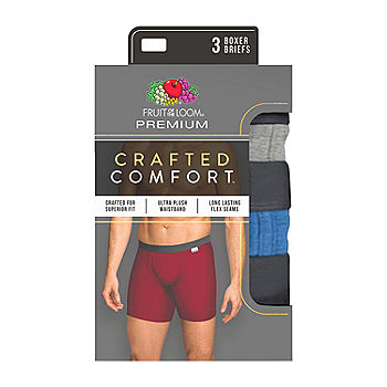 Fruit of the Loom Men's Crafted Comfort Boxer Briefs, 3 Pack