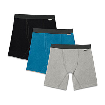 Men's Breathable Performance Cool Cotton Short Leg Boxer Briefs, Extended  Sizes Assorted 3 Pack