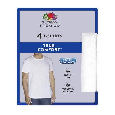 Fruit of the Loom Mens 4 Pack Short Sleeve Crew Neck Moisture Wicking T-Shirt