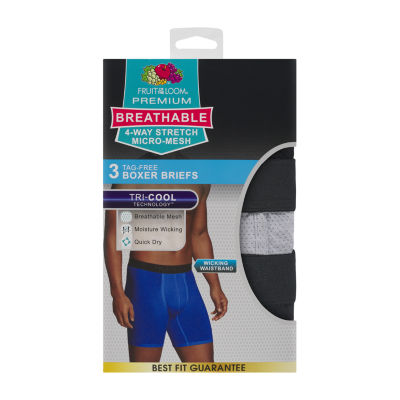 Fruit of the loom 2025 men's premium breathable boxer briefs