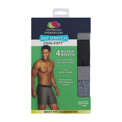 Fruit of the Loom 360 Stretch Coolsoft Mens 4 Pack Boxer Briefs