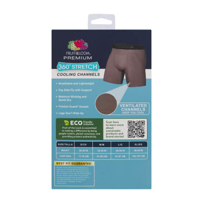 Fruit of the Loom 360 Stretch Cooling Channels Mens 4 Pack Boxer Briefs